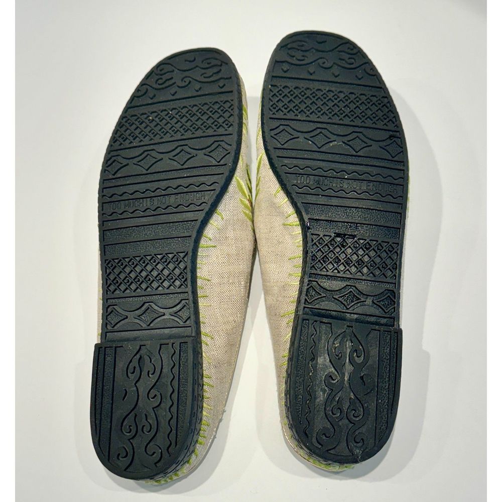 Beverly Feldman Beaded Monkey Palm Mules Vintage 7B - Picture 5 of 9